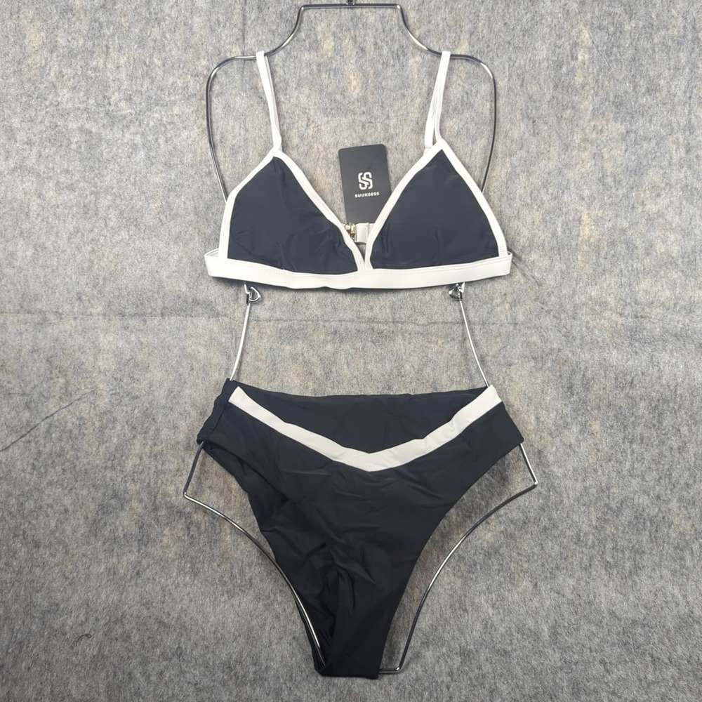 Suuksess Two Piece Swimsuit Black With White Trim